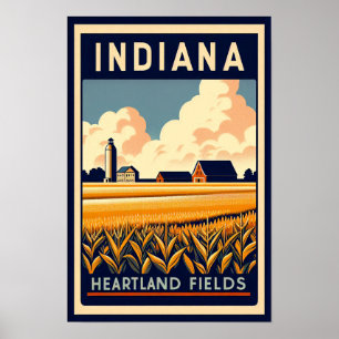  Indiana Boerderij Landschap Poster
