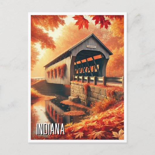 Indiana Covered Bridge Briefkaart (Voorkant)