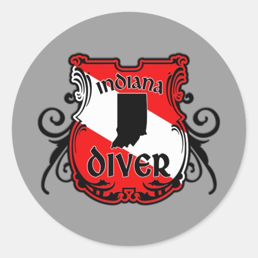 Indiana Diver Ronde Sticker (Voorkant)