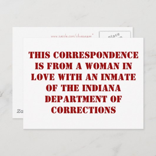 Indiana DoC #1 Briefkaart (Voorkant / Achterkant)