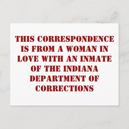 Indiana DoC #1 Briefkaart (Voorkant)