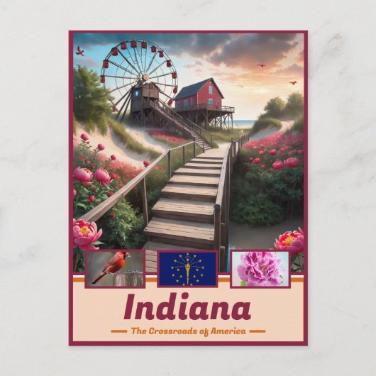 Indiana Dreamscape: Het meesterwerk van Surreal St Briefkaart (Voorkant)