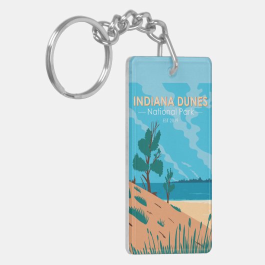 Indiana Dunes National Park dubbelzijdig Sleutelhanger (Voorkant Links)