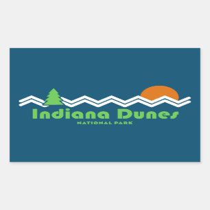 Indiana Dunes National Park Retro Rechthoekige Sticker