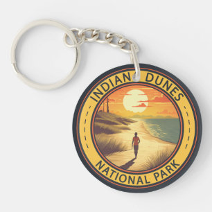 Indiana Dunes National Park Travel Art-Vintage Sleutelhanger