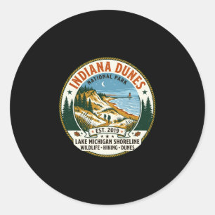 Indiana Dunes National Park vintage wandelen Ronde Sticker
