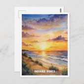 Indiana Dunes National Park Waterverf Schilderij Briefkaart (Voorkant / Achterkant)