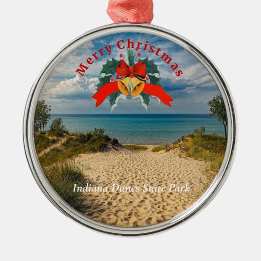 Indiana Dunes State Park Kerstmis Metalen Ornament (Voorkant)