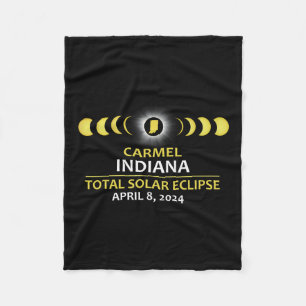Indiana Eclipse 2024 Totale Zonsverduistering Fleece Deken