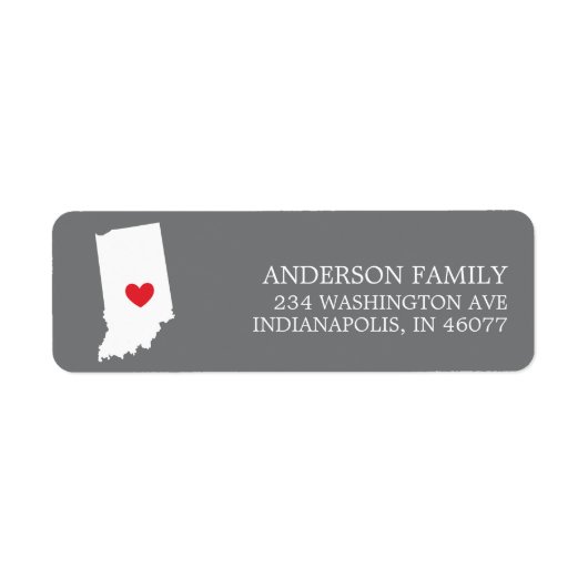 INDIANA| Étiquette d'adresse de retour mobile (Devant)