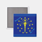 Indiana Flag Magnet Magneet (Voorkant / Achterkant)