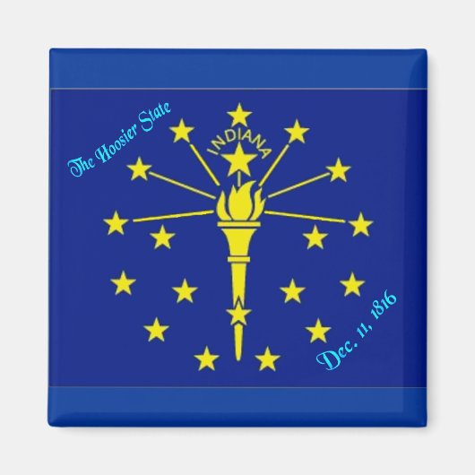 Indiana Flag Magnet Magneet (Voorkant)
