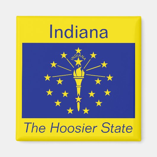 Indiana Flag Magnet Magneet (Voorkant)