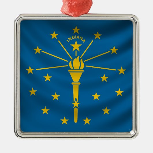 Indiana Flag Metalen Ornament (Voorkant)