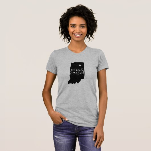 Indiana Geboren en getogen State T-shirt (Voorkant volledig)