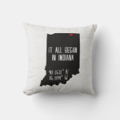 Indiana GPS-coördinaten met hart Kussen (Voorkant)