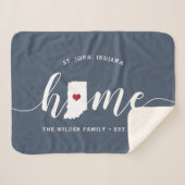 Indiana Home State Gepersonaliseerd Sherpa Deken (Voorkant (horizontaal))