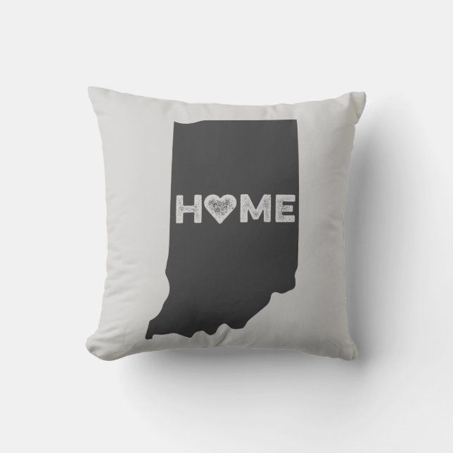 Indiana Home State Love Heart Pillow Kussen (Voorkant)