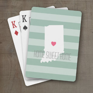 Indiana Home State Love met Custom Heart Pokerkaarten