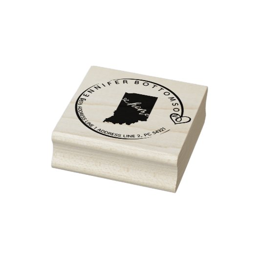 Indiana Hometown Map Rubberstempel (Stempel)