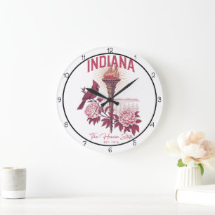 Indiana Hoosier State Wandkunst Grote Klok