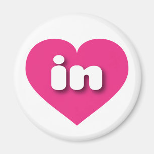 Indiana hot roze hart - Ik hou van Magneet
