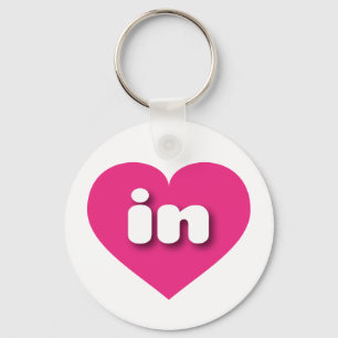 Indiana hot roze hart - Ik hou van Sleutelhanger