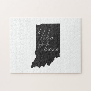 Indiana ik vind het leuk hier State Silhouette Bla Legpuzzel