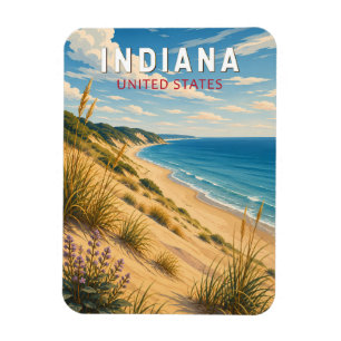 Indiana Illustratie Reis Kunst Vintage Magneet