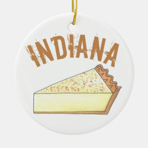 Indiana in Hoosier Sugar Cream Pie Slice Keramisch Ornament