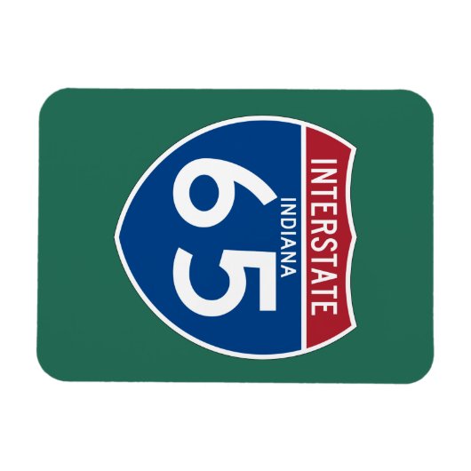 Indiana in I-65 Interstate Highway Shield - Magneet (Horizontaal)