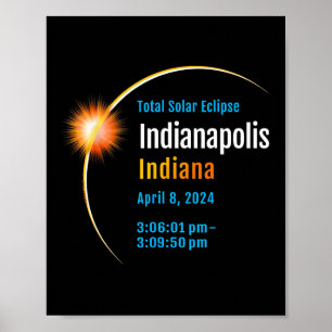 Indiana in totaal zonsverduistering 2024 1 poster