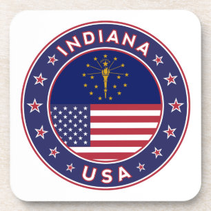 Indiana, Indiana t-shirt, Indiana sticker, Bier Onderzetter