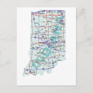 Indiana Interstate Map Briefkaart