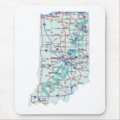 Indiana Interstate Map Mousepad Muismat (Voorkant)