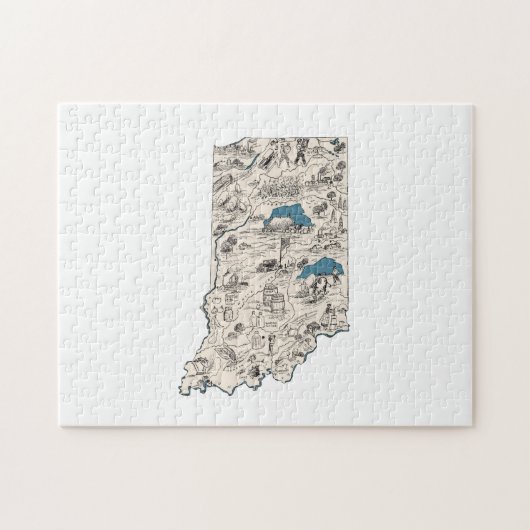 Indiana kaart van het Afbeelding Legpuzzel (Horizontaal)