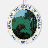 Indiana kerstversiering keramisch ornament (Links)