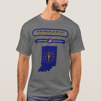 INDIANA MAP INDIANA UNITED STATES SAMER BRASIL ret T-shirt