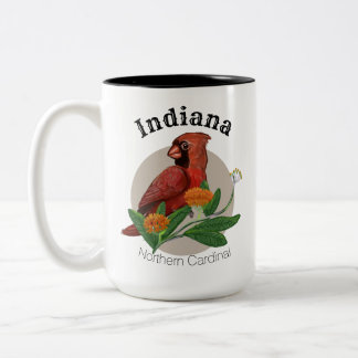 Indiana Northern Cardinals met inheemse Planten Tweekleurige Koffiemok