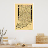 Indiana Railroad Map 1897 Poster (Keuken)