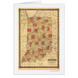 Indiana Railroad Train Map 1858