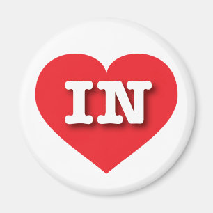 Indiana Red Heart - Ik hou van IN Magneet