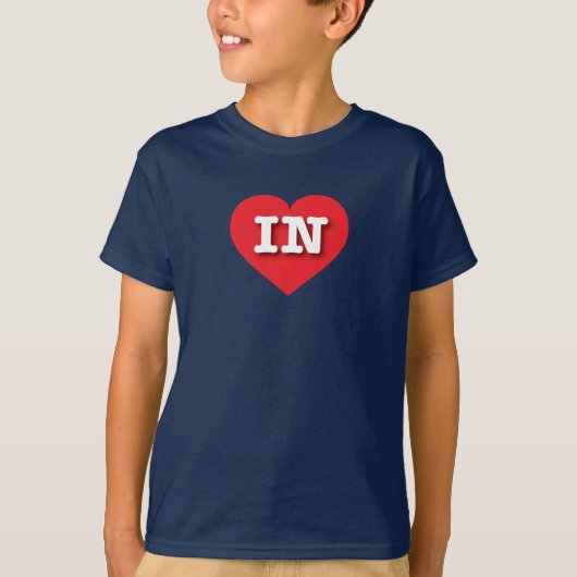 Indiana Red Heart - Ik hou van IN T-shirt (Voorkant)