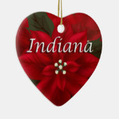 Indiana Red Poinsettia Heart Keepomwille Ornament (Rechts)