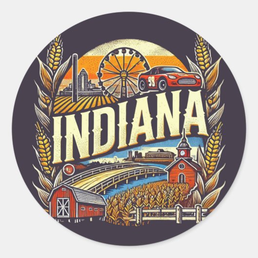 Indiana Ronde Sticker (Voorkant)