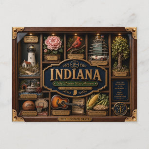 Indiana schaduwdoos 3D figuur staat Briefkaart