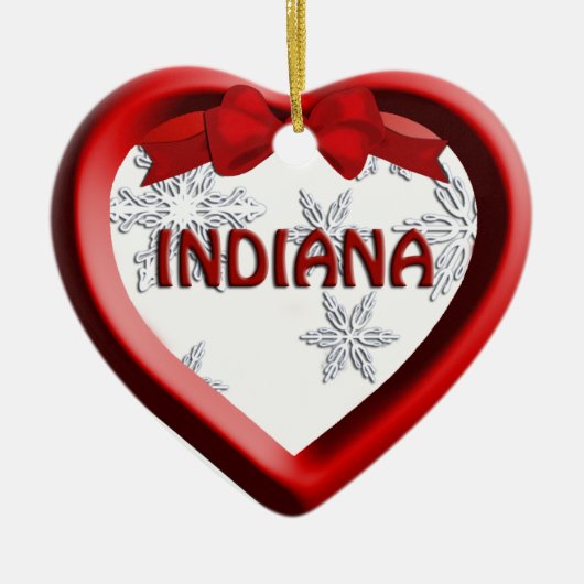 Indiana Snowflake Coeur ornement de Noël (Devant)