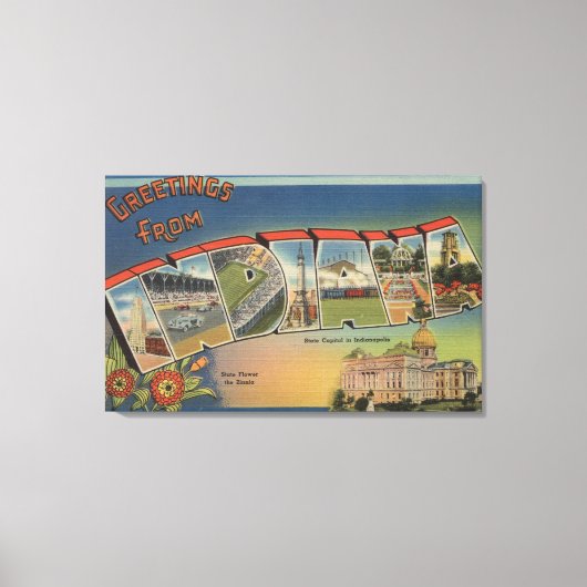 Indiana (staatskapitaal/bloem) canvas afdruk (Voorkant)