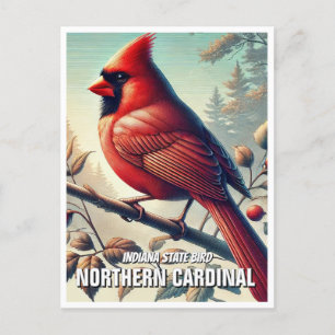 Indiana State Bird - Noordelijke Kardinaal Briefkaart