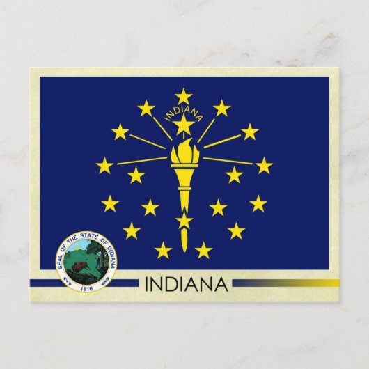 Indiana State Flag and Seal Briefkaart (Voorkant)
